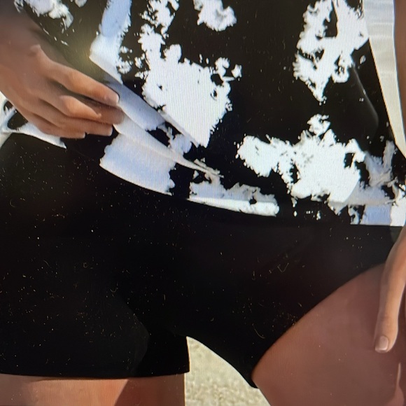 Women's Black White Tye Dye Tankini Swimsuit XL - Picture 2 of 9